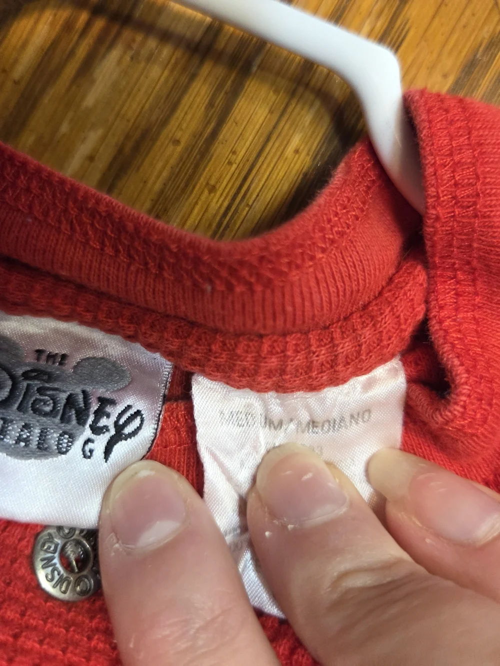 Mickey Mouse Red Waffle Knit Henley Tee